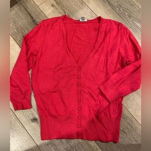 Ann Taylor red Cardigan size M